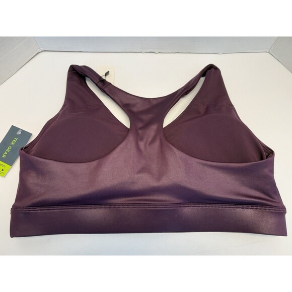 TEK Gear Size L Ultra Stretch Med Impact V-Neck Racerback Sports Bra New - Picture 2 of 5